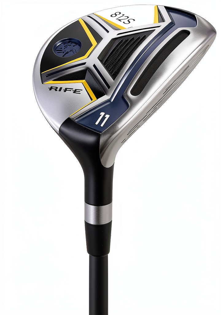 Senior golfer using Rife Golf 11 Wood on a sunny fairway
